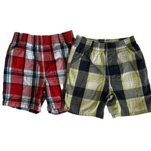 Toughskins Bundle of 2 Pairs Of Red Green Shorts Size 24mos